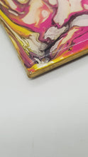 Load image into Gallery viewer, Acrylic Pour Art Magenta & Gold Square Resin Coaster