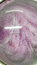 Load image into Gallery viewer, Silver Bezel Sparkly Purple & White Resin Cabochon Pendant