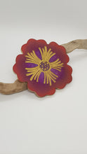 Load image into Gallery viewer, Set of 2 x Apricot Lavender & Gold Resin Hibiscus Coasters
