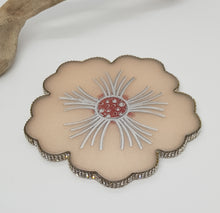 Load image into Gallery viewer, Set of 2 x Pearl Lemonade Pink & Silver Bling Rhinestone Hibiscus Resin Coasters