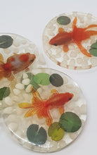 Load image into Gallery viewer, Set of 5 x White 3D Goldfish Resin Coasters