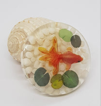 Load image into Gallery viewer, Set of 5 x White 3D Goldfish Resin Coasters