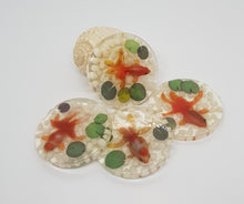 Load image into Gallery viewer, Set of 5 x White 3D Goldfish Resin Coasters