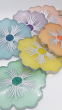 Load image into Gallery viewer, Set of 6 x Silver Rainbow Hibiscus Resin Coasters
