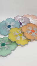 Load image into Gallery viewer, Set of 6 x Silver Rainbow Hibiscus Resin Coasters