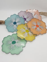 Load image into Gallery viewer, Set of 6 x Silver Rainbow Hibiscus Resin Coasters
