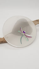 Load image into Gallery viewer, Sparkly White Dragonfly & Silver Skeleton Leaf Resin Jewellery Tray #1