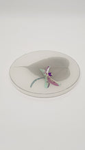 Load image into Gallery viewer, Sparkly White Dragonfly & Silver Skeleton Leaf Resin Jewellery Tray #1