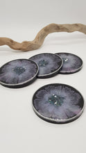 Load image into Gallery viewer, Set of 4 x Pink & Black 3D Bloom Resin Coasters