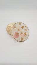 Load image into Gallery viewer, Gold Stars & White Pearl Resin Coasters & Coaster Holder Set