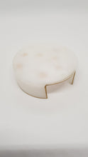 Load image into Gallery viewer, Gold Stars & White Pearl Resin Coasters & Coaster Holder Set