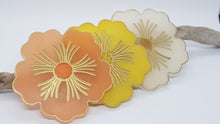 Load image into Gallery viewer, Set of 8 x Gold Rainbow Hibiscus Resin Coasters