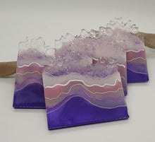 Load image into Gallery viewer, Set of 4 x Purple Pink White Crystal Geode Resin Coasters
