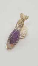 Load image into Gallery viewer, Silver Reversible Caged Amethyst Crystal Pendant