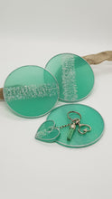 Load image into Gallery viewer, Set of 6 x Silver Sparkle Peppermint Glitter Resin Coasters