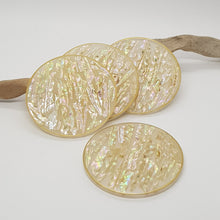 Load image into Gallery viewer, Set of 4 x White & Gold Mother Of Pearl Resin Coasters