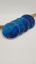 Load image into Gallery viewer, Blue Crushed Velvet Resin Coasters