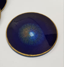 Load image into Gallery viewer, Gold Peacock Feather Resin Coaster Sets