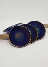 Load image into Gallery viewer, Gold Peacock Feather Resin Coaster Sets