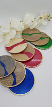 Load image into Gallery viewer, Set of 9 Resin Wooden Glitter River Coasters