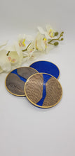 Load image into Gallery viewer, Set of 9 Resin Wooden Glitter River Coasters