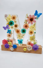 Load image into Gallery viewer, Floral Butterfly Alphabet Letter "M" Lamp
