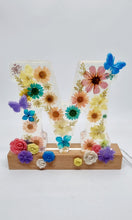 Load image into Gallery viewer, Floral Butterfly Alphabet Letter "M" Lamp