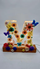 Load image into Gallery viewer, Floral Butterfly Alphabet Letter "M" Lamp