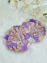 Load image into Gallery viewer, Hand Painted Monstera Leaf Geode Resin Coasters