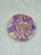Load image into Gallery viewer, Hand Painted Monstera Leaf Geode Resin Coasters