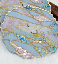 Load image into Gallery viewer, Hand Painted Washi Tape & Glitter Geode Resin Coasters