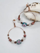 Load image into Gallery viewer, 'Volute' Glass Lampwork Bead Earrings