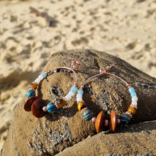 Load image into Gallery viewer, 'Sundial' Gemstone Bead Hoop Earrings