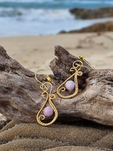 Load image into Gallery viewer, 'Coral' Wire Wrapped Gemstone Bead Earrings