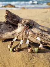 Load image into Gallery viewer, 'Cowrie' Gemstone Bead Teardrop Earrings