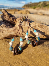 Load image into Gallery viewer, 'Cowrie' Gemstone Bead Teardrop Earrings