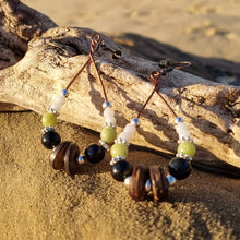 Load image into Gallery viewer, 'Cowrie' Gemstone Bead Teardrop Earrings