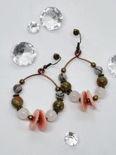 Load image into Gallery viewer, 'Anomia' Gemstone Bead Hoop Earrings