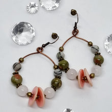 Load image into Gallery viewer, 'Anomia' Gemstone Bead Hoop Earrings