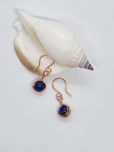 Load image into Gallery viewer, 'Junonia' Gemstone Bead French 'V' Dangle Earrings