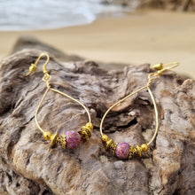 Load image into Gallery viewer, 'Purpura' Gemstone Bead Teardrop Earrings
