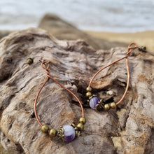 Load image into Gallery viewer, 'Purpura' Gemstone Bead Teardrop Earrings