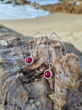 Load image into Gallery viewer, 'Junonia' Gemstone Bead French 'V' Dangle Earrings