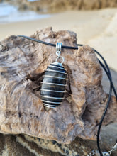 Load image into Gallery viewer, 'Anadara' Polished Beach Stone Caged Pendants