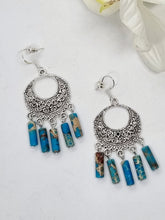 Load image into Gallery viewer, 'Miyoko' Turquoise Tube Bead Dangle Earrings