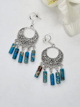 Load image into Gallery viewer, 'Miyoko' Turquoise Tube Bead Dangle Earrings