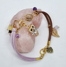 Load image into Gallery viewer, 'Ricina' Charm & Gemstone Leather Boho Bracelets