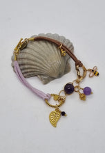 Load image into Gallery viewer, 'Ricina' Charm & Gemstone Leather Boho Bracelets