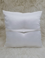 Load image into Gallery viewer, White Satin Diamante & Pearl Wedding Ring Pillow