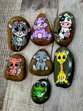 Load image into Gallery viewer, Set of 7 x Cute Creatures Hand-Painted Kindness Rocks